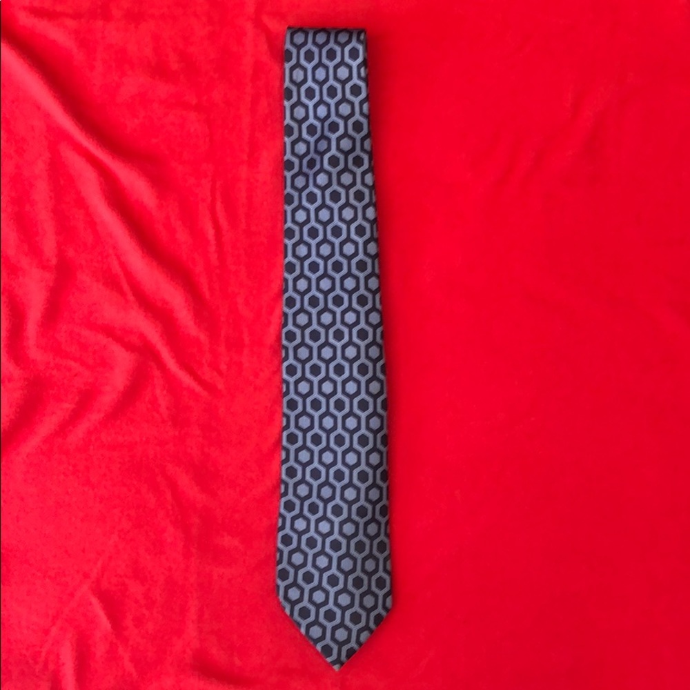 Gucci Blue Geometric Silk Tie
